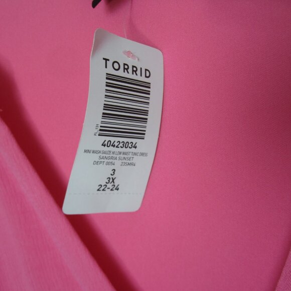 Torrid NEW Size 3 Mini Washable Gauze Hi Low Waist Tunic Dress Knee Length Pink - Picture 7 of 12